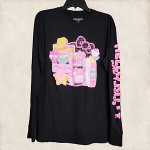 Sanrio Hello Kitty Women's Black Long Sleeve T-shirt Size M